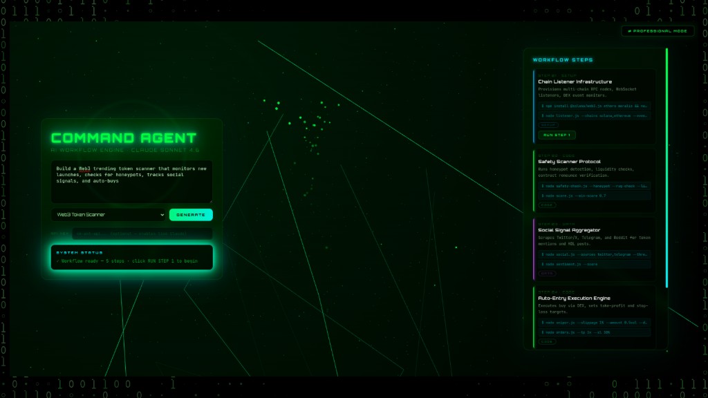 Command Agent Classic mode interface